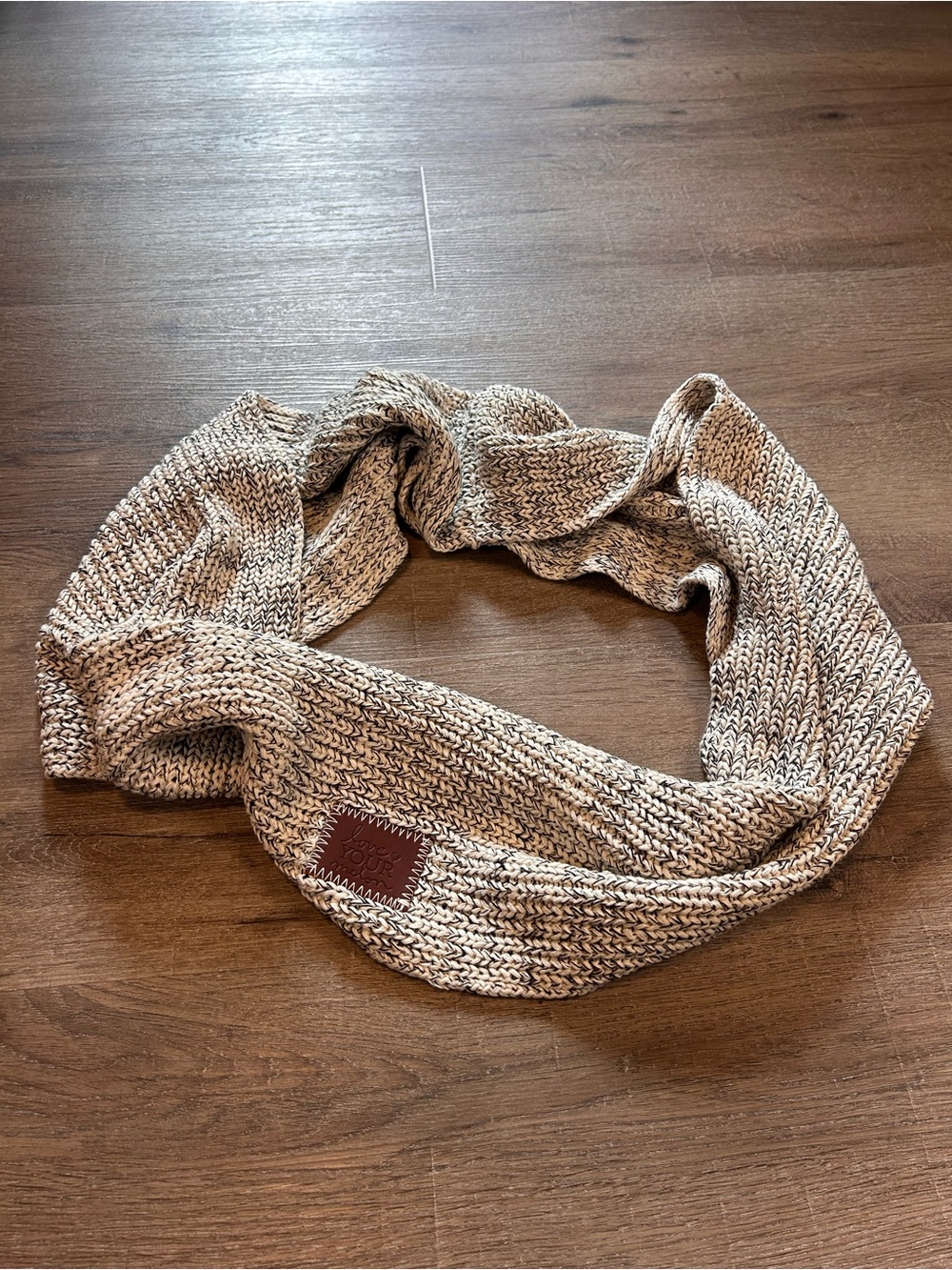 Love Your Melon Infinity Scarf Unisex Gray Chunky Knit Double Loop Cozy